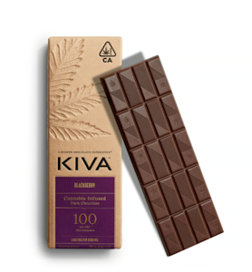 KIVA - Dark Blackberry Chocolate Bar - 100mg