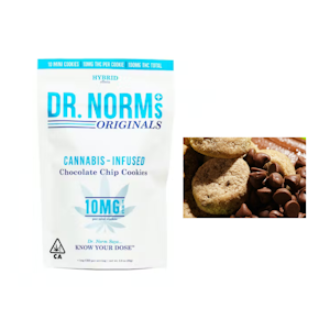 Dr. Norm - 100mg Chocolate Chip Cookies (10mg - 10 pack) - Dr. Norm's