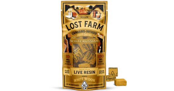 LOST FARM - Lost Farm - White Russian x White Widow - 100mg Live Resin Fruit Chews - 10pk