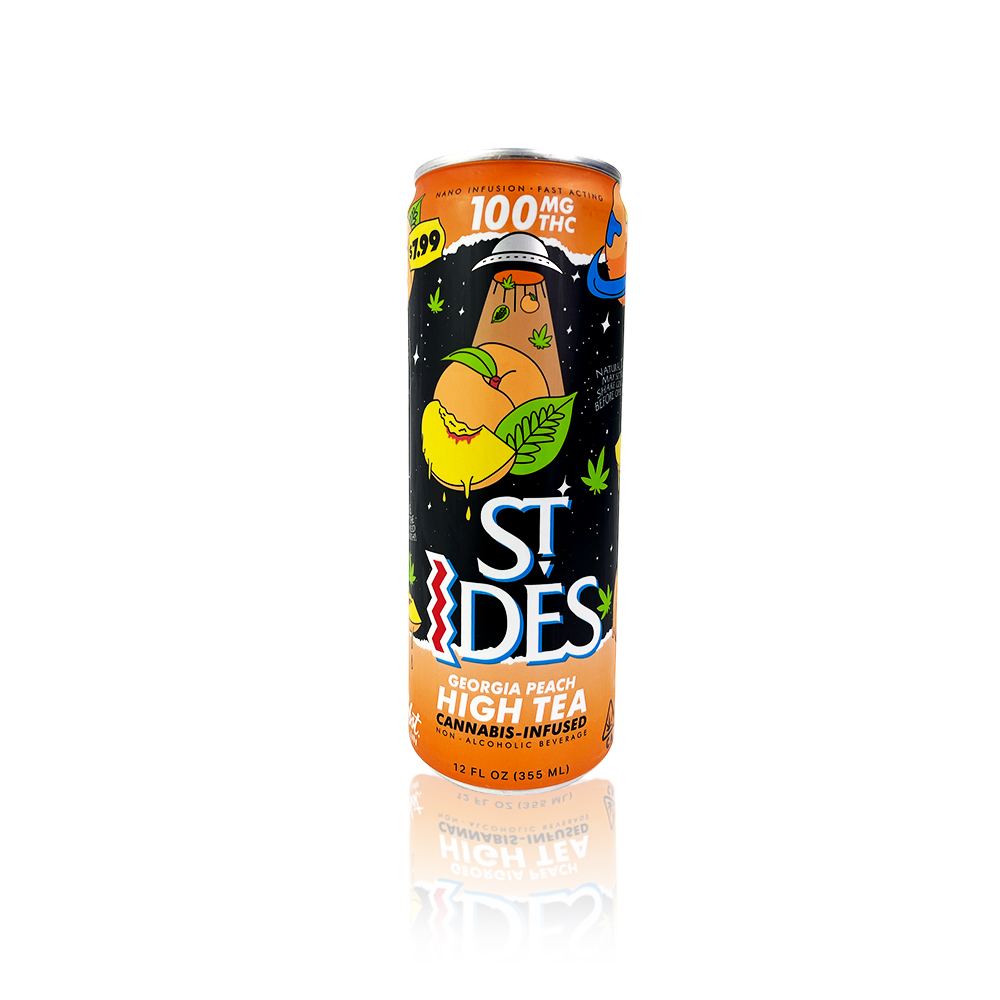 ST IDES Drink Peach High Tea 12oz 100MG Tropicanna
