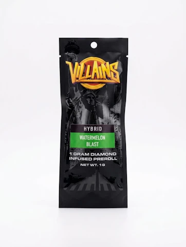 Villains - Watermelon -Hybrid- 52.63% THC | 1g Diamond Infused (Pre-Roll) | Villians  -T10 