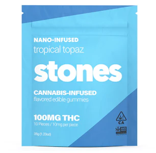 STONES - 100mg THC Nano-Infused Tropical Topaz Gummies (10mg - 10-Pack) - Stones