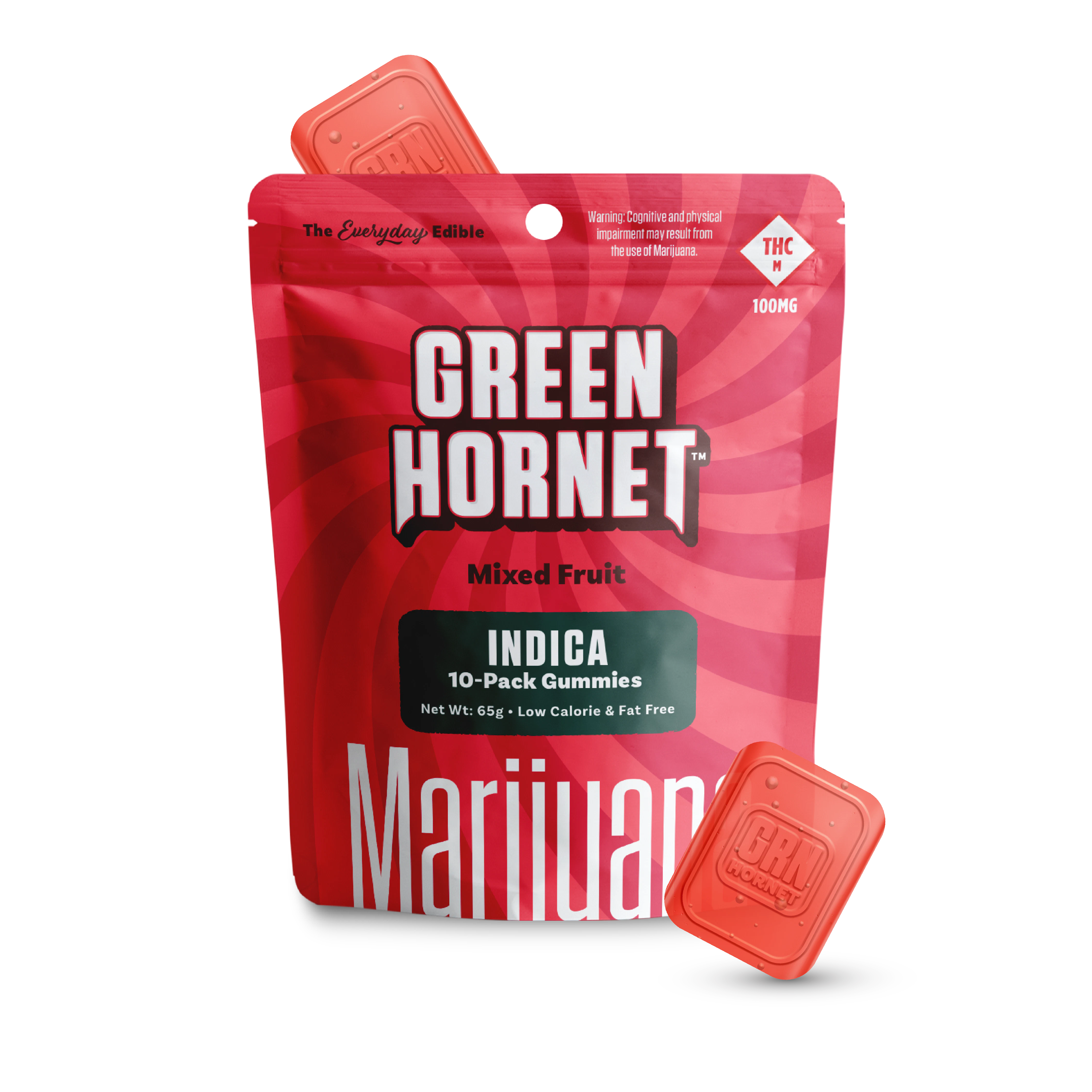 Green Hornet - GREEN HORNET - MIXED FRUIT INDICA GUMMY 100MG Main Image