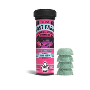 KIVA - Kiva Lost Farm Live Resin Gummies Raspberry Wedding Cake 