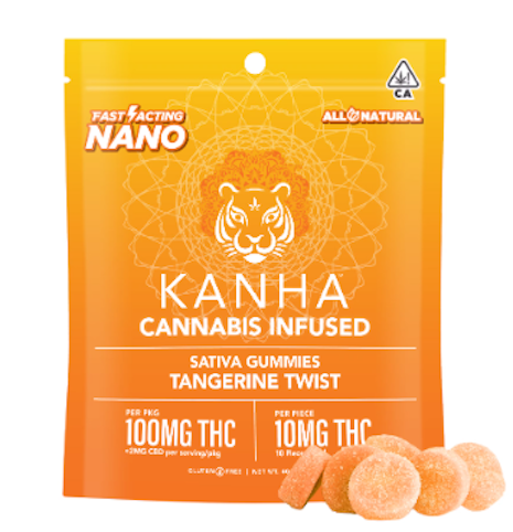 Kanha - KANHA THC - NANO Sativa Tangerine Twist 100mg (10 mg/each)