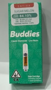 Buddies - Sugar Melon 1g Liquid Diamonds Live Resin Cart - Buddies