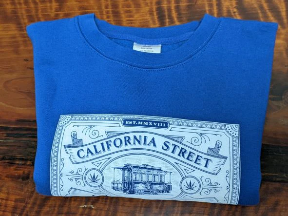 CALIFORNIA STREET CANNABIS CO - CSCC Crew Sweater - 3XL - Royal Blue  Main Image