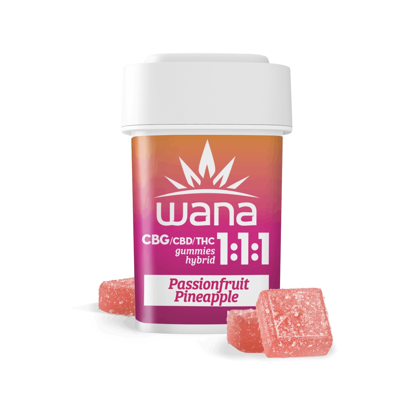 Wana Classic Gummies · Passionfruit Pineapple 1:1:1 CBG/CBD/THC