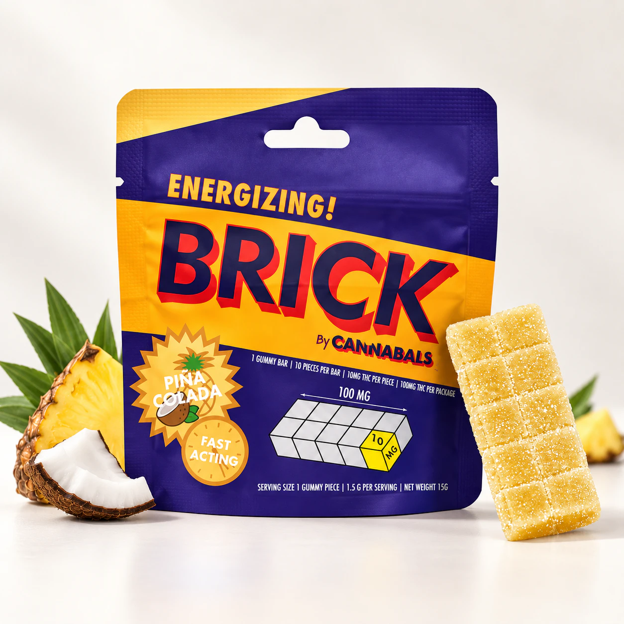Cannabals - Cannabals | Gummy Brick | Pina Colada | 100mg Distillate Main Image