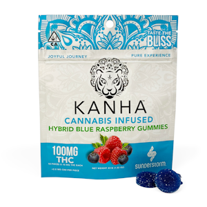 Kanha - Kanha Gummies 100mg THC Hybrid Blue Raspberry $18