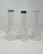 9mm 12 in. Clear Beaker Bong with Color Mouthpiece