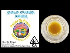 ON SALE CREME DE CANNA/COASTAL SUN RUNTZ POPZ COLD CURED RESIN DIAMOND SAUCE 1G