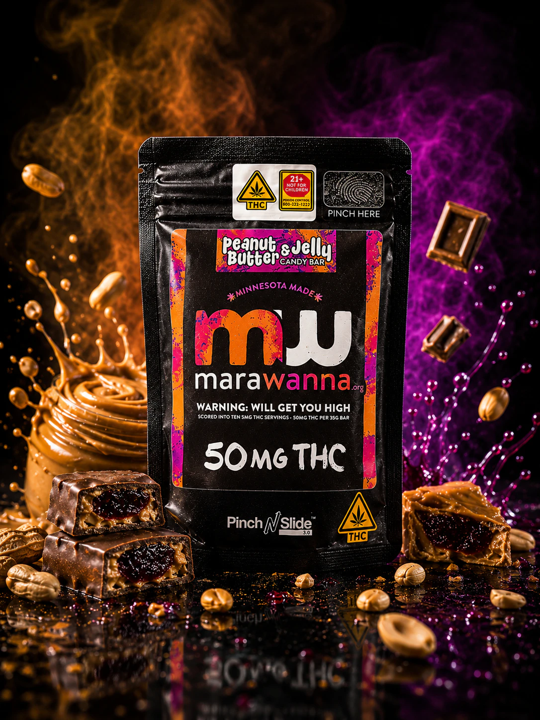 marawanna - PB&J Candy Bar 50 mg Hemp Main Image