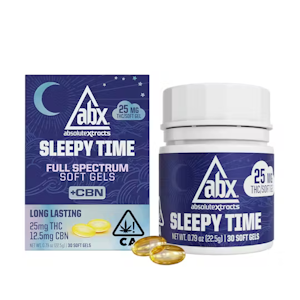 Absolute Xtracts - ABX | Sleepy Time | CBN | Hash Rosin | 25mg Soft Gels | 30ct