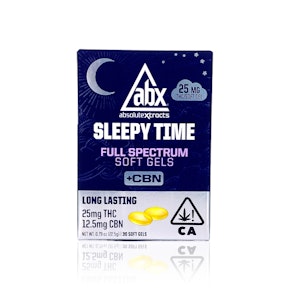 ABX - Capsule - Sleepy Time - 25 MG Soft Gels + CBN - Hash Rosin - 30-Count - 750MG