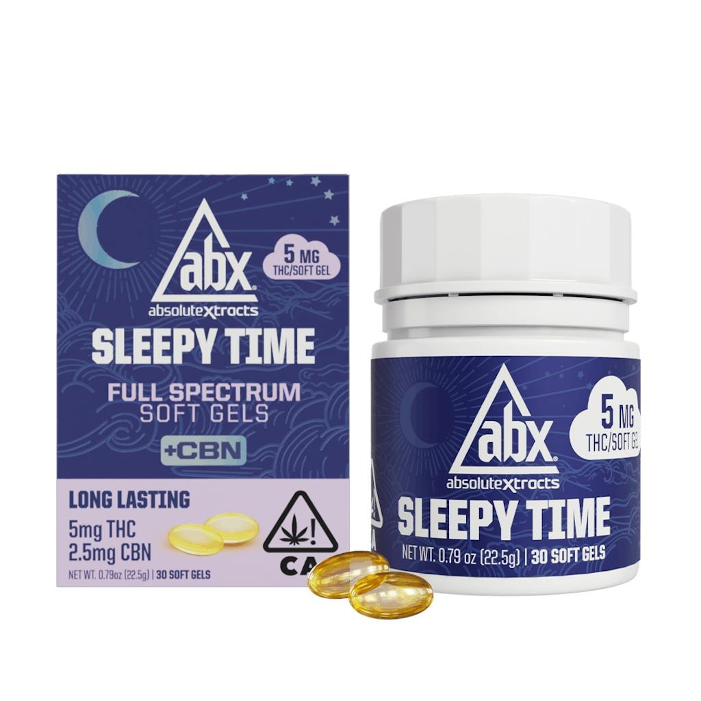 ABX Sleepy Time Solventless + CBN Soft Gels 5mg THC (30 capsules)