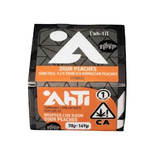 AHTI HASH - 70U-149U WHIPPED ROSIN - SOUR PEACHES 1G - AHTI HASH