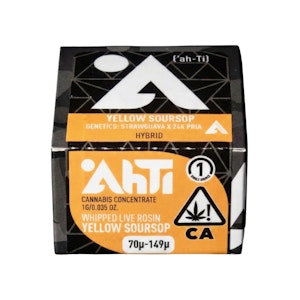 AHTI HASH - 70U-149U WHIPPED ROSIN - YELLOW SOURSOP 1G - AHTI HASH