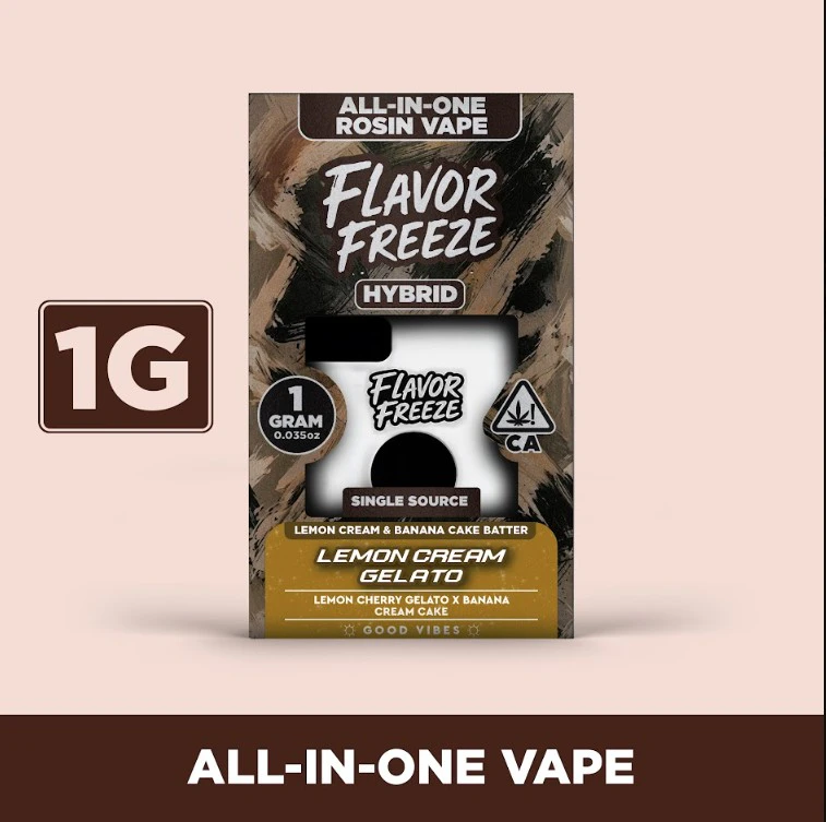 Flavor Freeze - FLAVOR FREEZE: Lemon Cream Gelato 1g Live Rosin AIO (H) Main Image