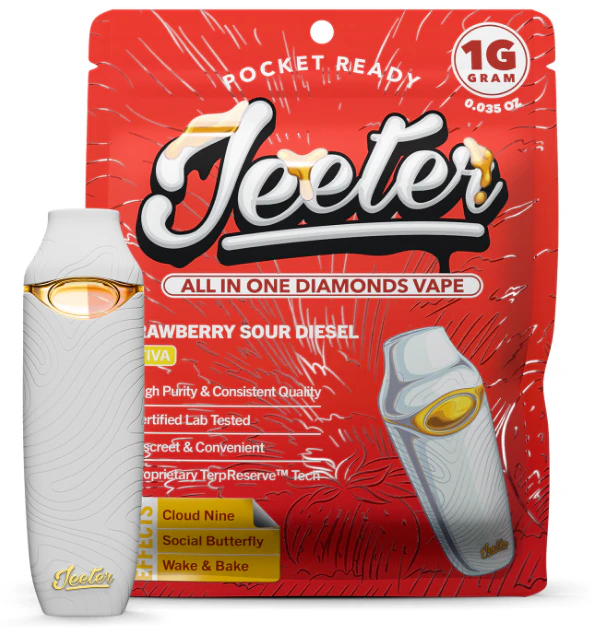 Jeeter - JEETER: Strawberry Sour Diesel 1g Premium Liquid Diamonds AIO (S) Main Image