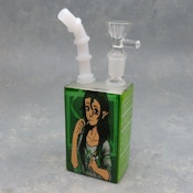 Glass | 6" Water Pipe Rig | Mini Juice Box with Quartz Banger