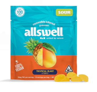 ALLSWELL - ALLSWELL - Edible - Tropical Blast - Sour - 10PK - 100MG
