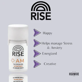 Rise AM Tablets 1:1:1 THC:THCa:CBG 200mg 20ct