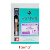 Avitas Hash Burger Live Resin Cartridge 1g