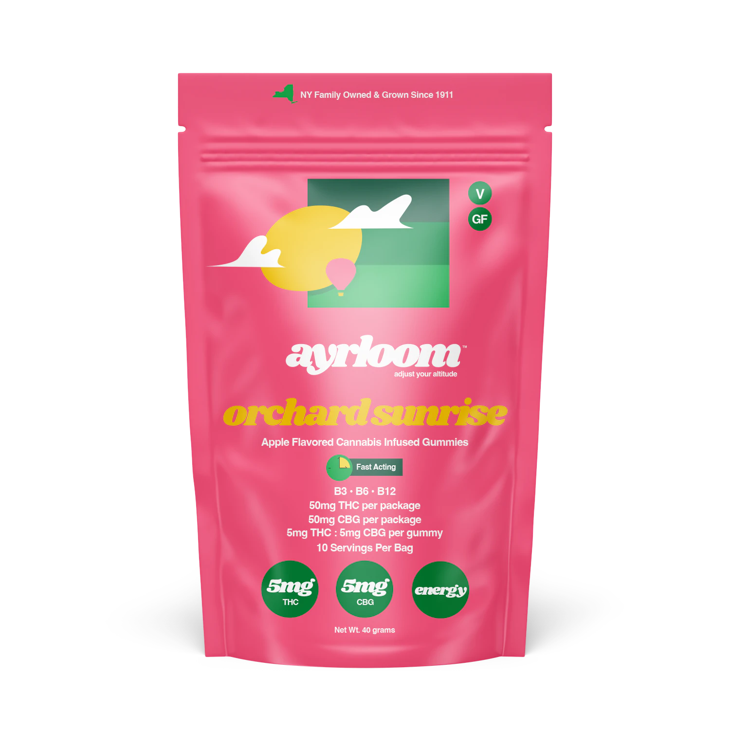 ayrloom - ayrloom | Orchard Sunrise Apple | 1:1 THC:CBG | Gummies | 10pk | 50mg Main Image