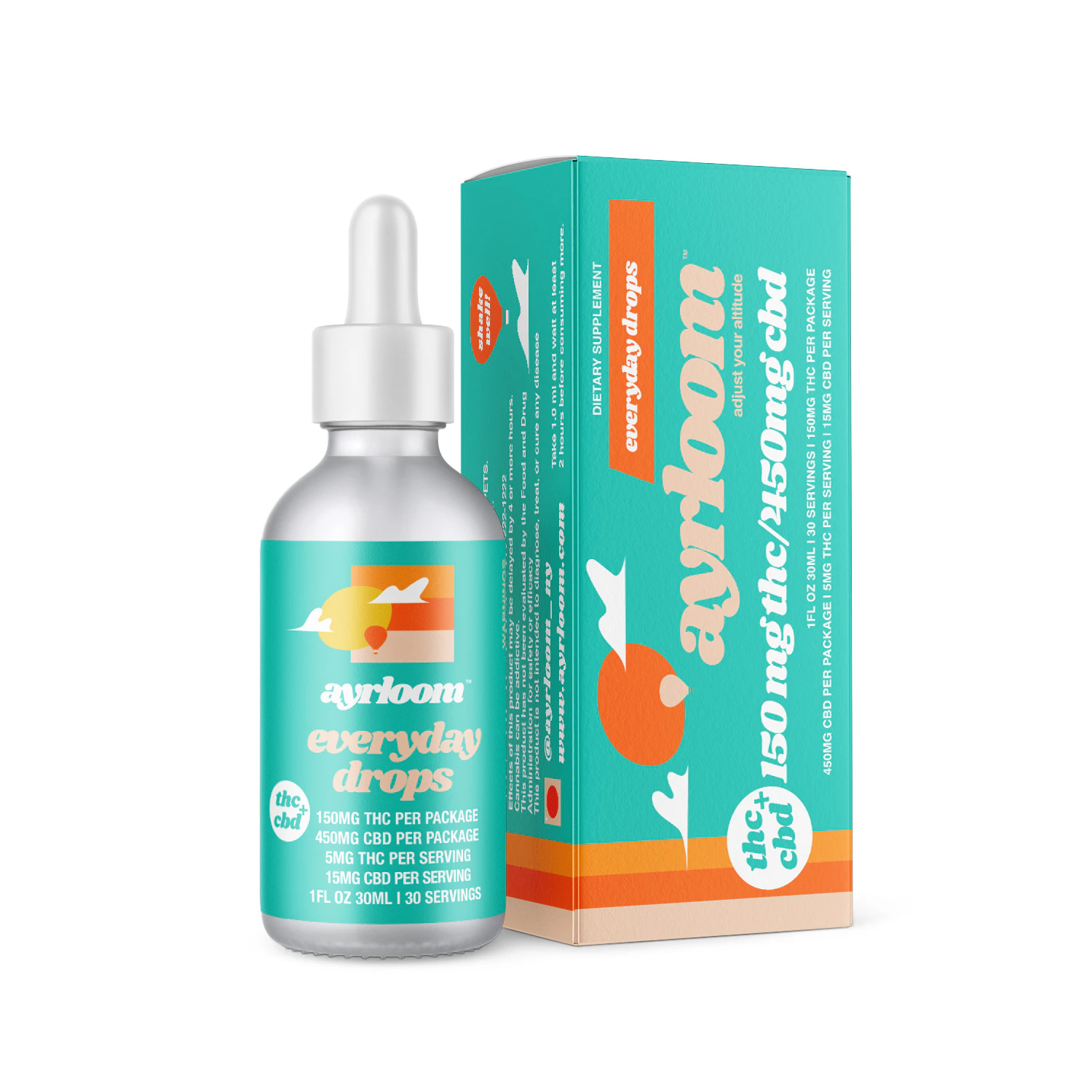 ayrloom - ayrloom | Low Dose Everyday Drops | 1:3 THC:CBD | Tincture | 30ml | 150mg Main Image