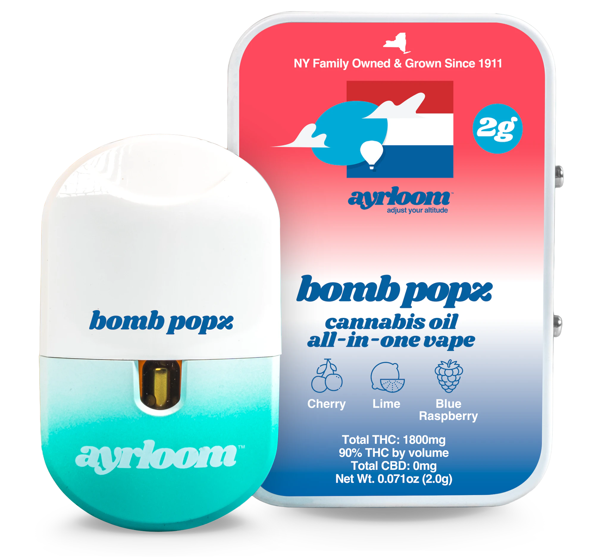 ayrloom - Ayrloom - Bomb Popz - 90% THC - 2.0g - AIO Vape Pen Main Image