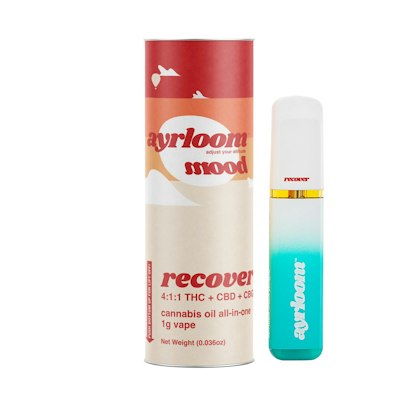 Ayrloom - Recover - 4:1:1 (THC:CBD:CBG) - 75% THC - 1.0g - AIO Vape Pen