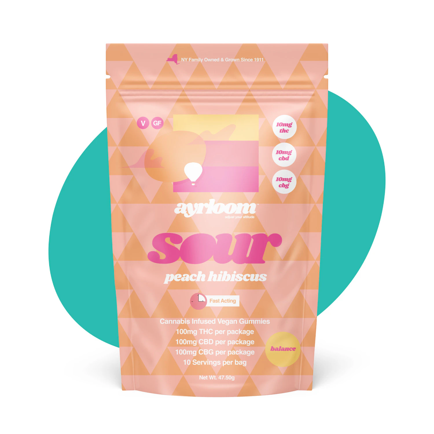 ayrloom - Ayrloom Gummy 10pk Sour Peach Hibiscus | E31 Main Image