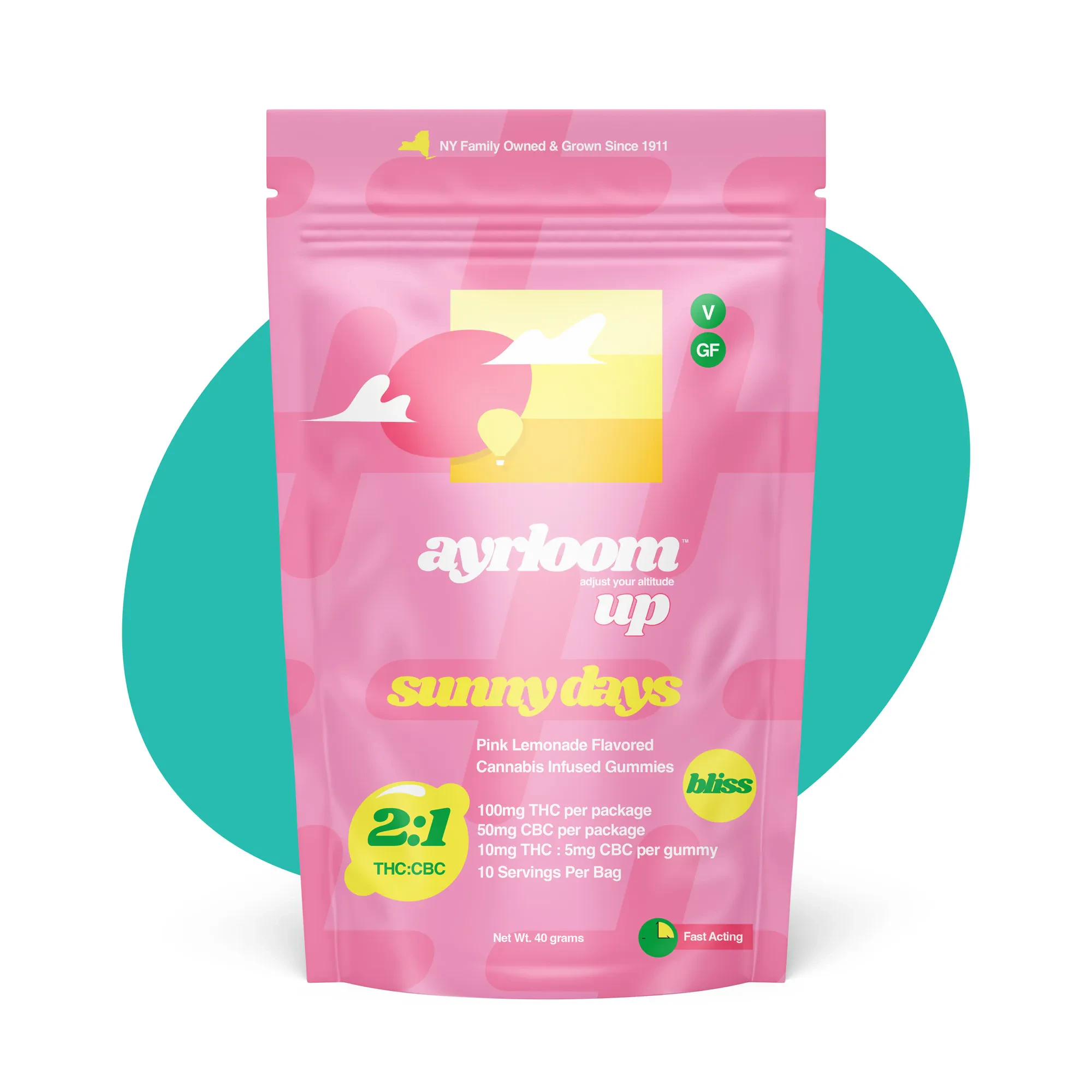 ayrloom - Ayrloom UP | Sunny Days 2:1 THC:CBC | 100mg Main Image