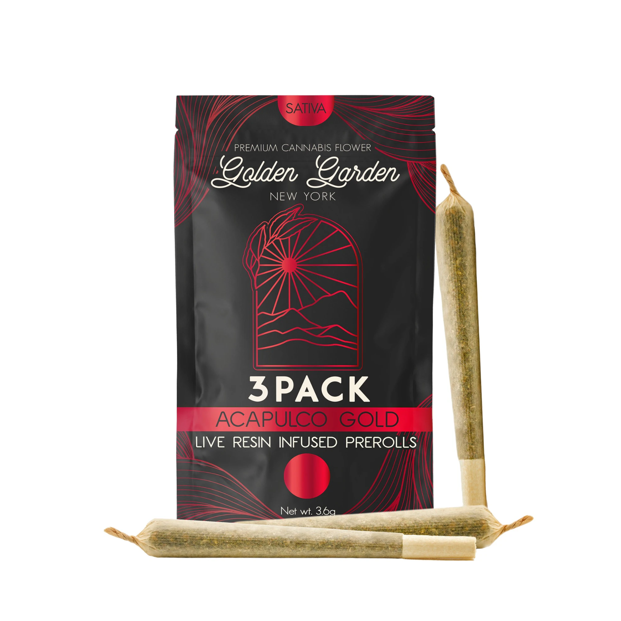 Golden Garden - Acapulco Gold | Infused Pre-rolls | 1.2g/3 pack | Golden Garden Main Image