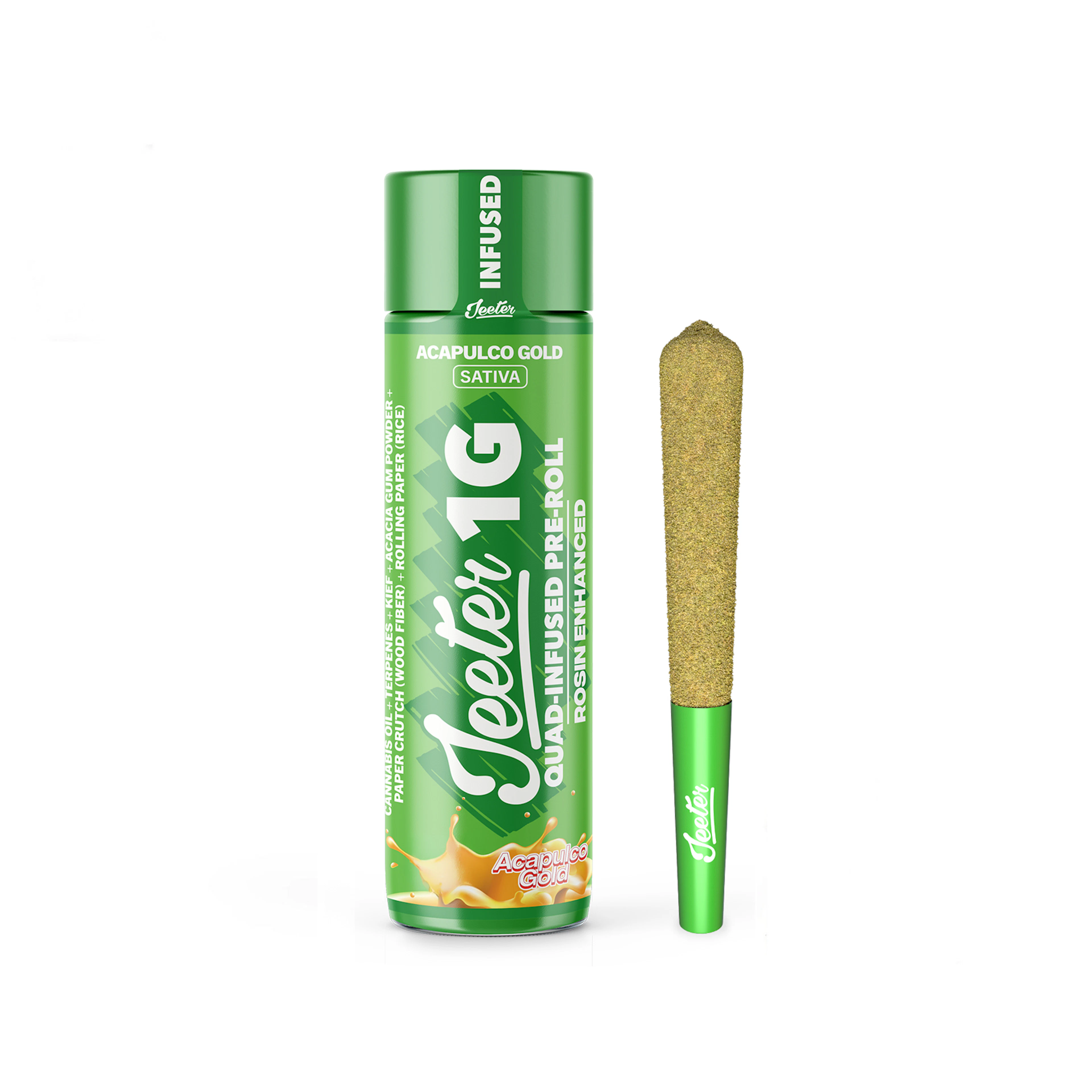 Jeeter Acapulco Gold Quad Infused Rosin Enhanced Pre-Roll 1.0g