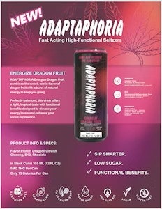Adaptaphoria - Adaptaphoria Energize Dragonfruit Seltzer 5mg