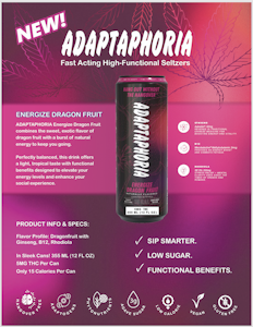 Adaptaphoria - Adaptaphoria Energize Dragonfruit Seltzer 5mg