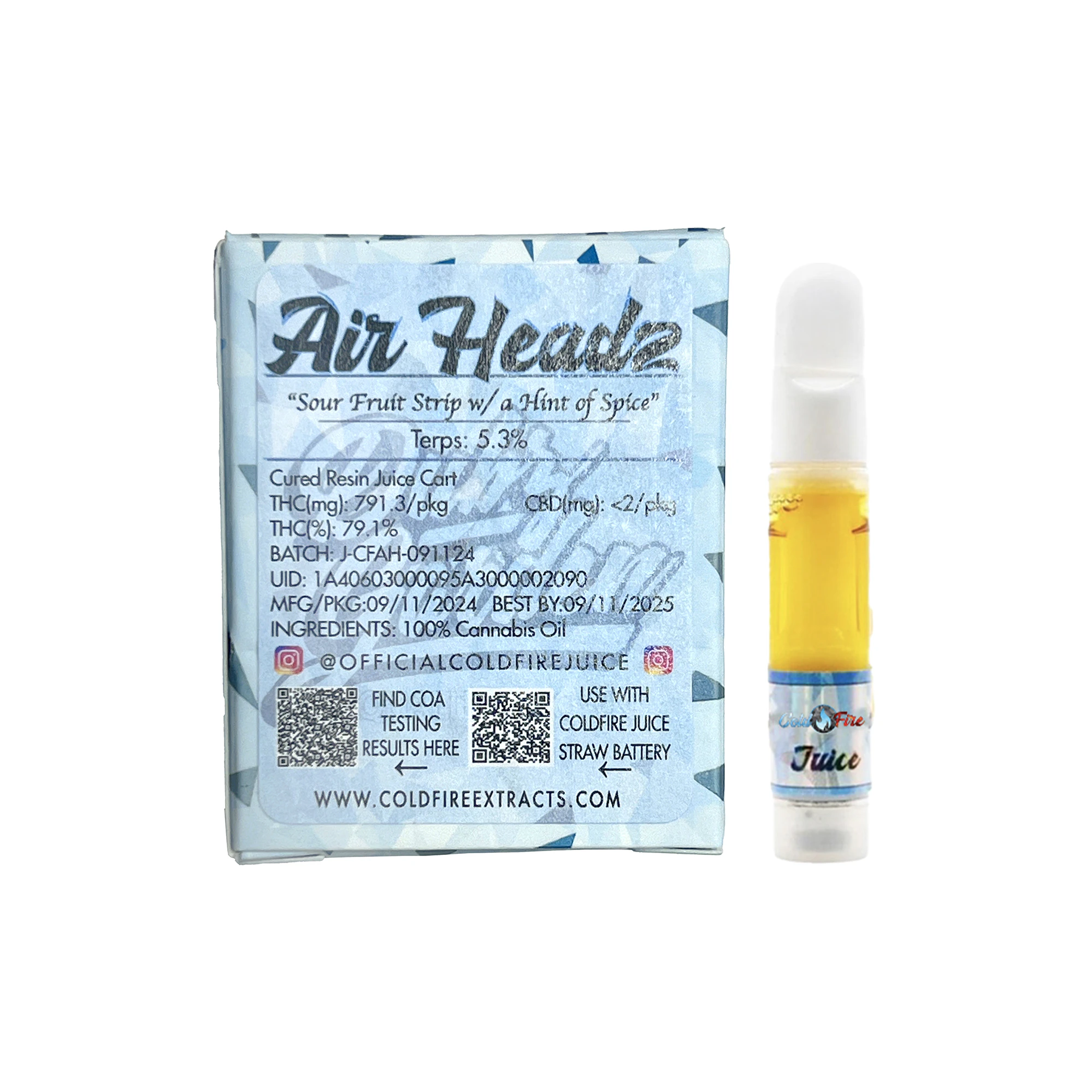 COLDFIRE Extracts - Coldfire x Dubz Garden Air Headz Juice Vape Cart 1.0g Main Image