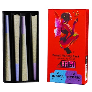 Alibi Cannabis - Indica / Hybrid - Caramel Cream X Cherry Diesel pre-rolls | 1g, 4pack