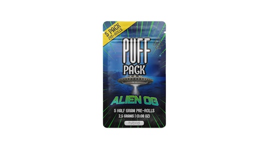 PUFF - Puff | Alien OG (H) 29.4% THC | Prerolls (5 pack) 2.5G | Hybrid