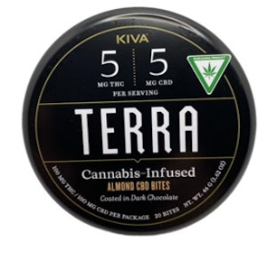 Terra Bites -  Terra-Almond CBD-Coated in Dark Chocolate Bites-100mg THC-100mg CBD