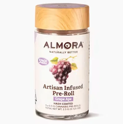 ALMORA FARMS - Almora Farm Infused 5pk Prerolls 2.5g Grape Ape Main Image
