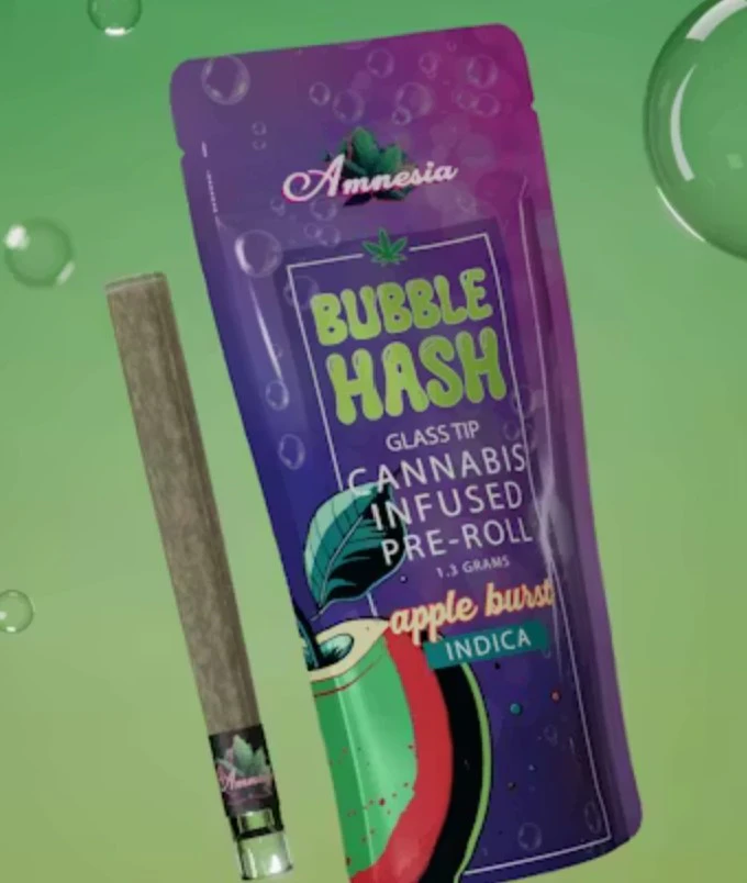 AMNESIA - Amnesia-Apple Burst- Bubble Hash Glass Tip - 1.3g - 52.60% Main Image