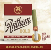 Anthem Bold Acapulco Gold Infused 5 Pack Glass Tip Pre rolls