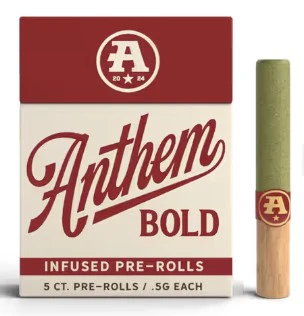Anthem - Anthem Bold Lemon Cherry Gelato Infused 5 Pack Wood Tip Pre rolls Main Image