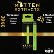 Mitten Extracts Disposable Apple Tartz Distillate + Live Resin Terps 1g