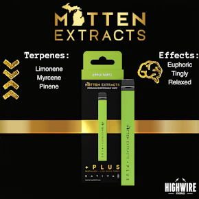 Mitten Extracts Disposable Apple Tartz Distillate + Live Resin Terps 1g