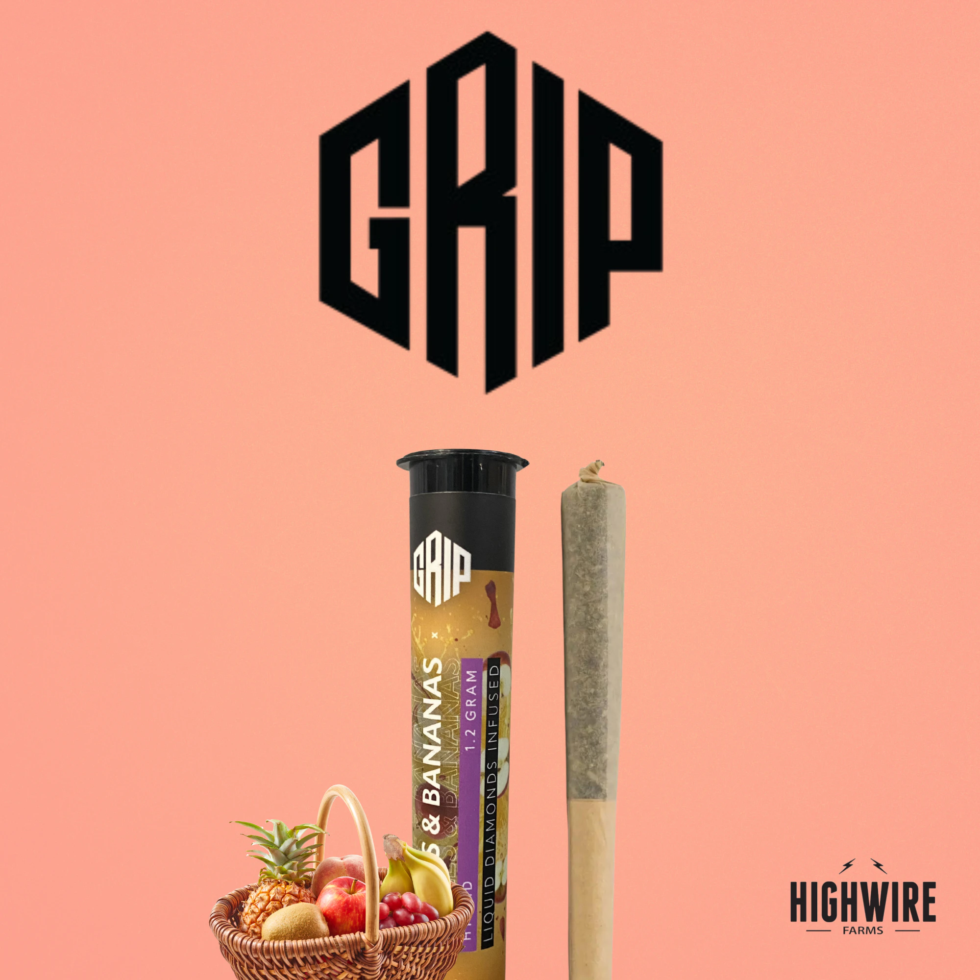 GRIP CANNABIS - Grip Apples & Bananas Liquid Diamond Preroll 1.2g Main Image