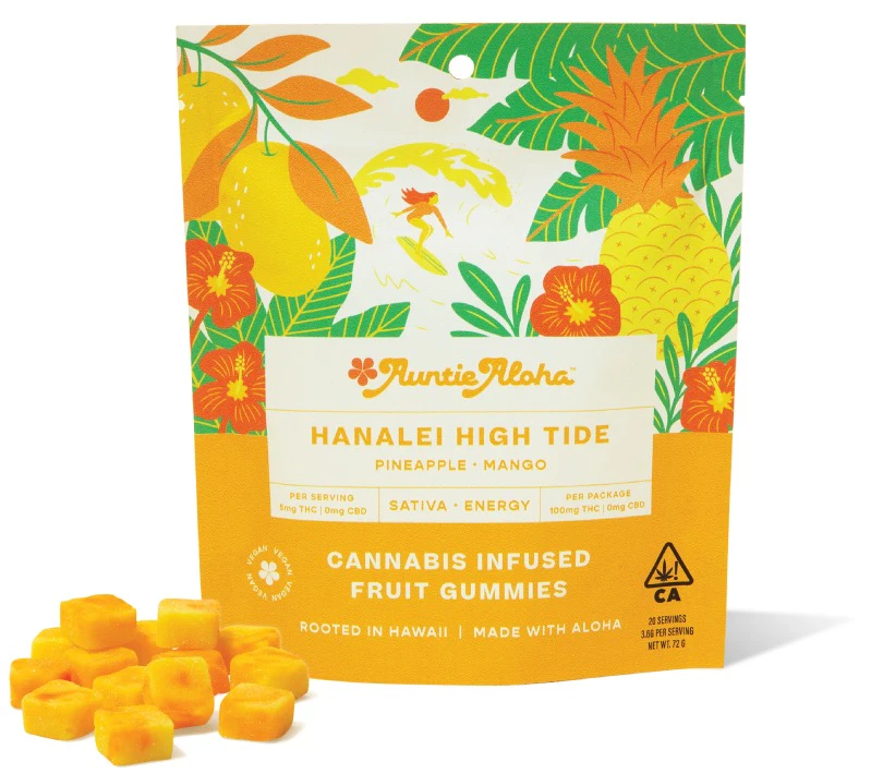 Auntie Aloha - Auntie Aloha - Hanalei High Tide 20ct Gummies - 100mg THC Main Image
